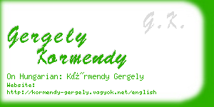 gergely kormendy business card